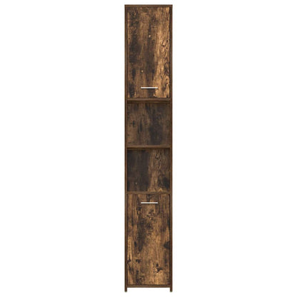 Badezimmerschrank Räuchereiche 30x30x183,5 cm Holzwerkstoff