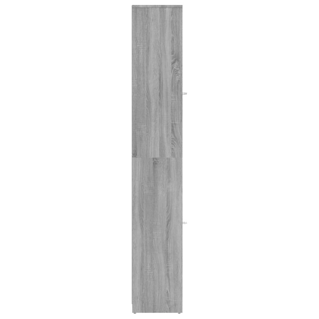 Badezimmerschrank Grau Sonoma 30x30x183,5 cm Holzwerkstoff