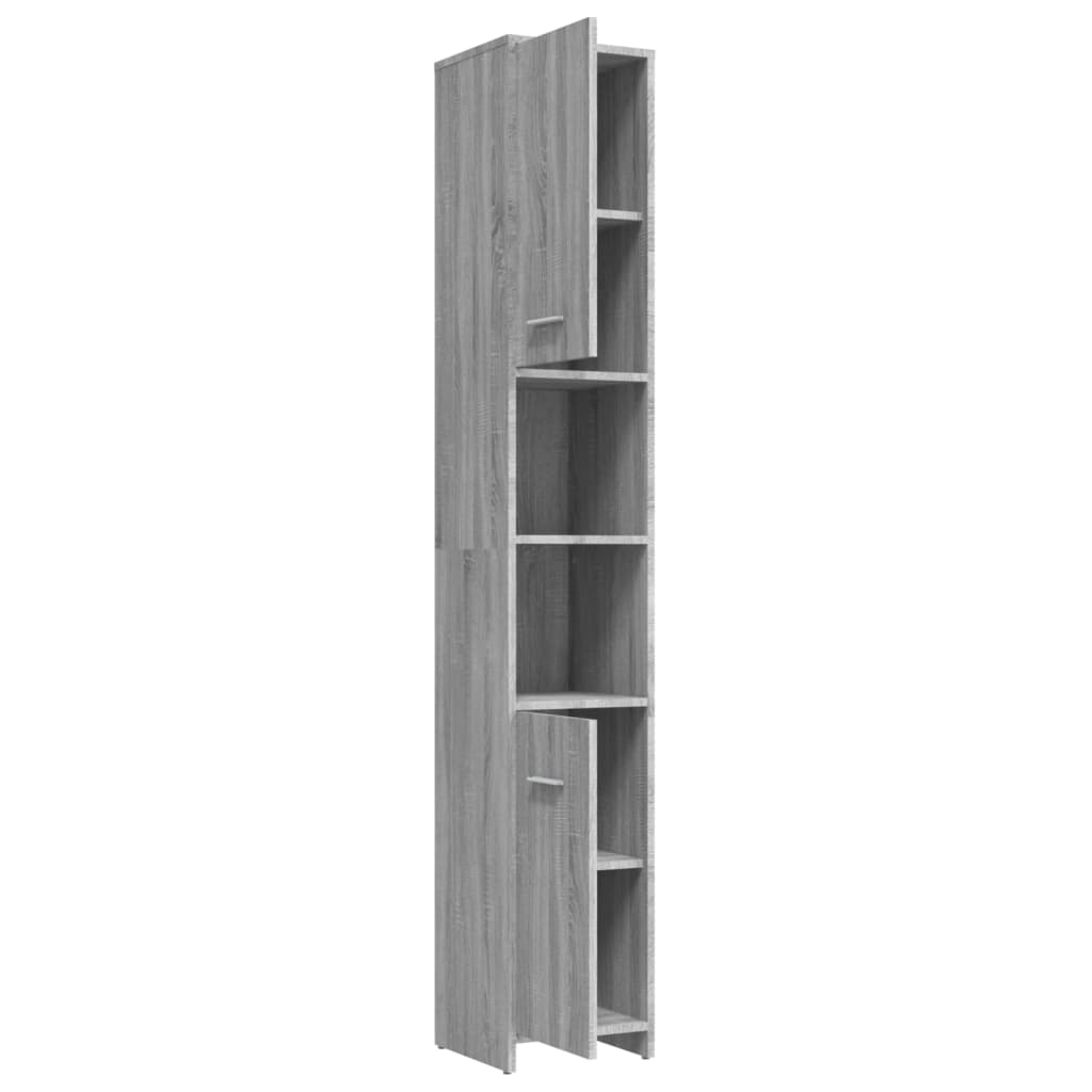 Badezimmerschrank Grau Sonoma 30x30x183,5 cm Holzwerkstoff