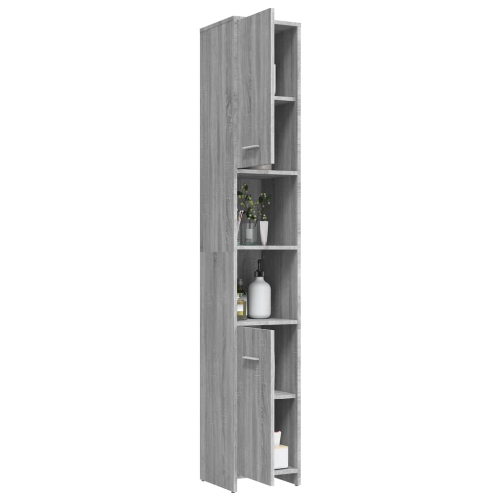 Meuble de salle de bain gris Sonoma 30x30x183,5 cm en bois