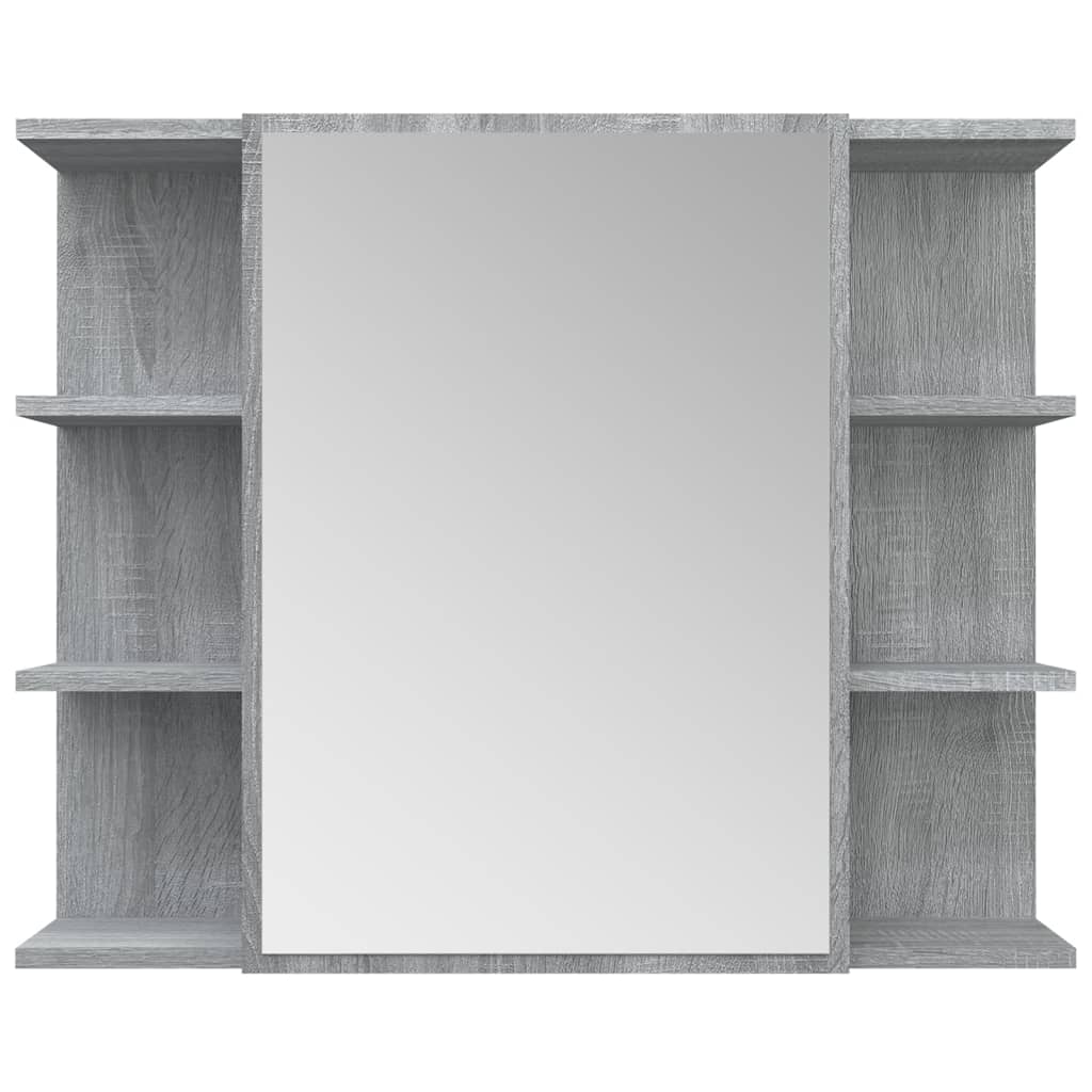 Armoire de toilette avec miroir gris Sonoma 80x20,5x64 cm en bois