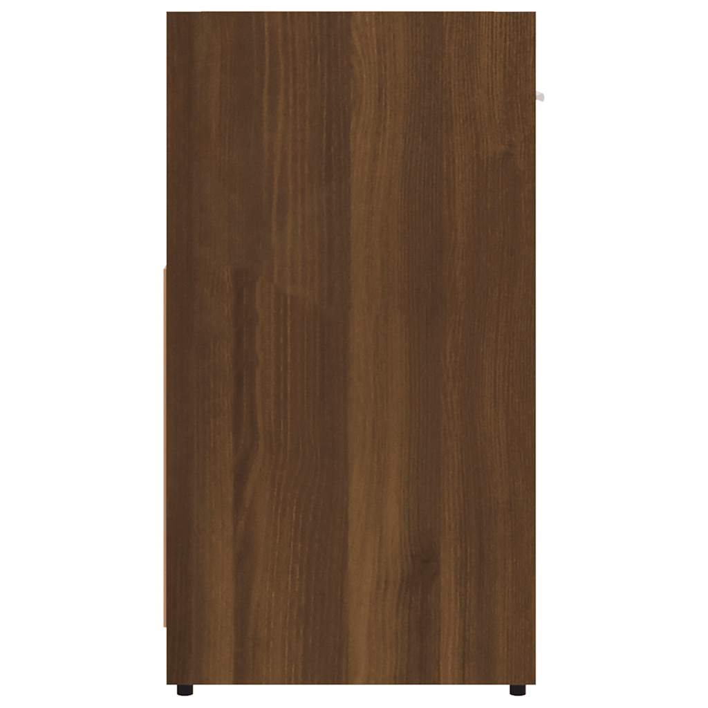 Meuble de salle de bain aspect chêne marron 60x33x60 cm matériau bois