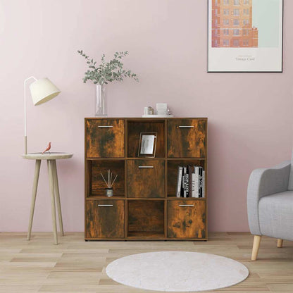 Bücherregal Räuchereiche 90x30x90 cm Holzwerkstoff