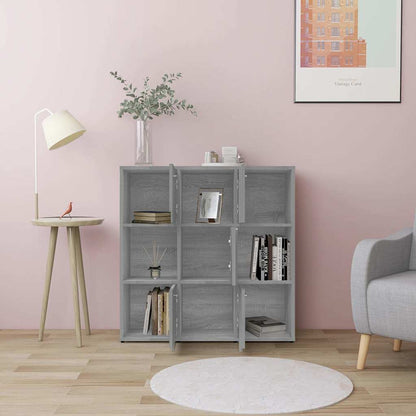 Bücherregal Grau Sonoma 90x30x90 cm Holzwerkstoff