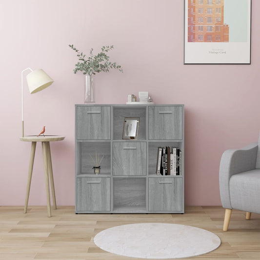 Bookshelf Grey Sonoma 90x30x90 cm Wood Material