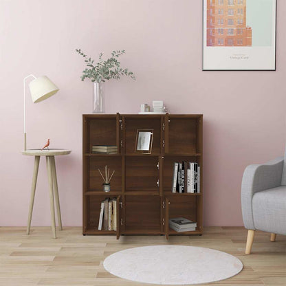 Bücherregal Braun Eichen-Optik 90x30x90 cm Holzwerkstoff