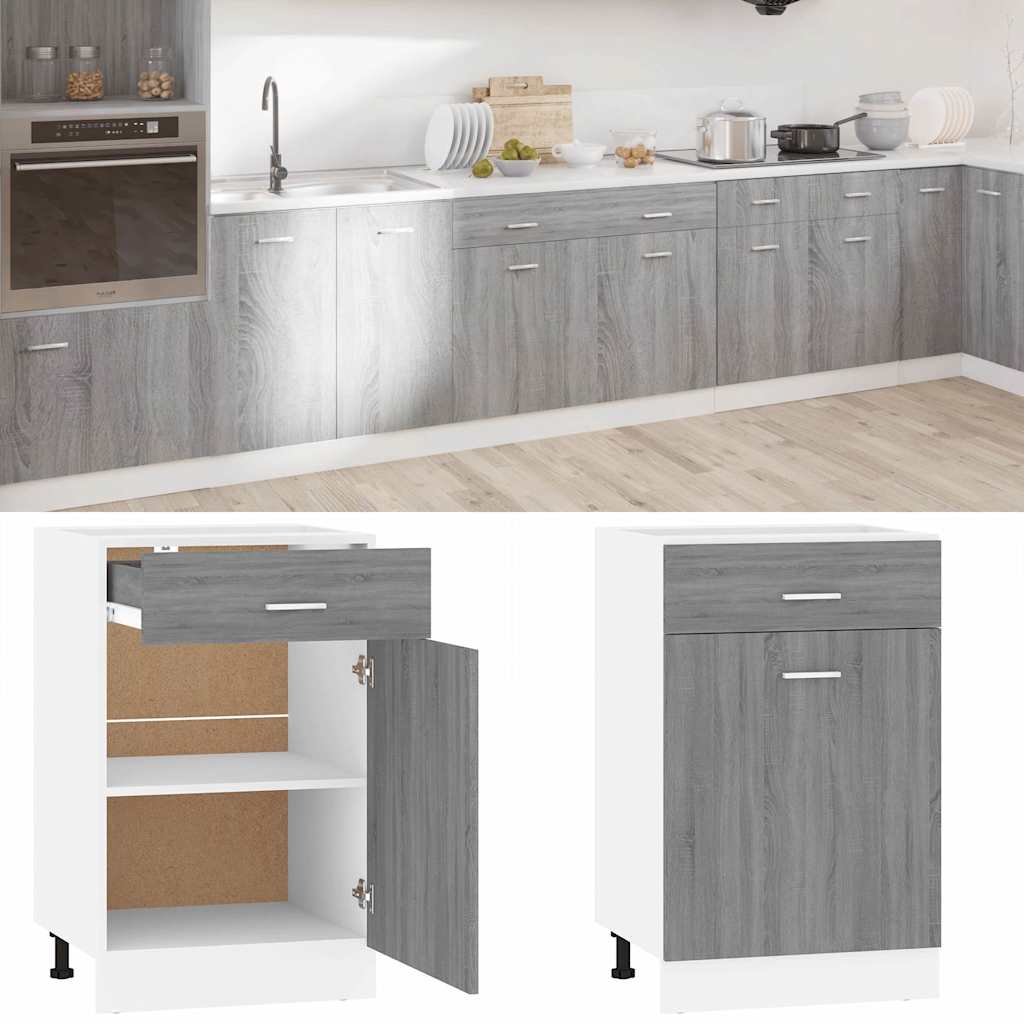 Unterschrank mit Schublade Lyon Grau Sonoma 50x46x81,5 cm