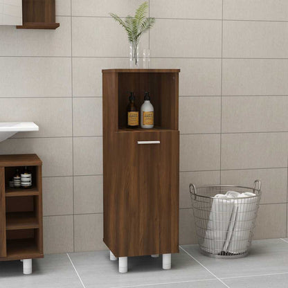 Badschrank Braun Eichen-Optik 30x30x95 cm Holzwerkstoff
