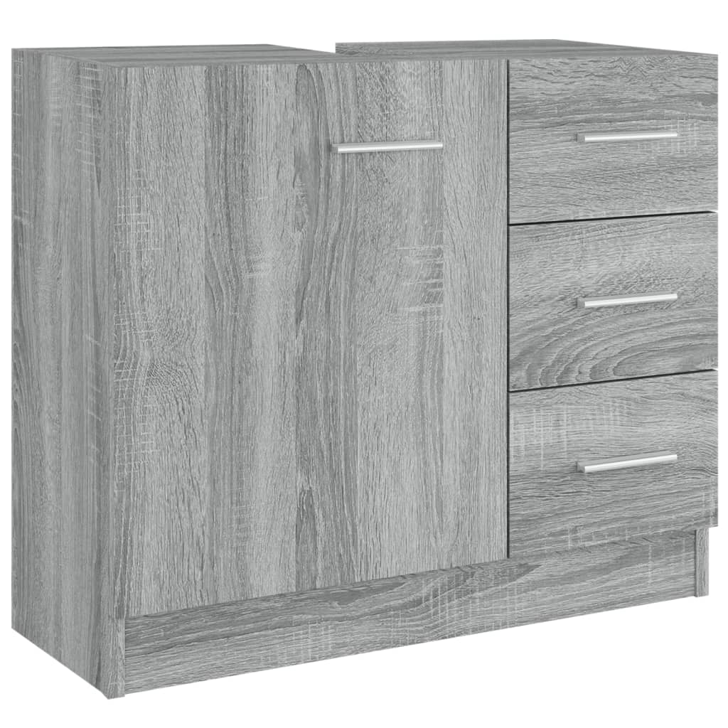 Meuble vasque gris Sonoma 63x30x54 cm en bois