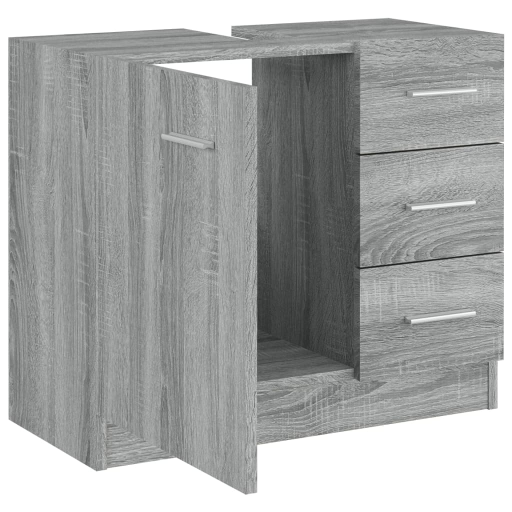 Meuble vasque gris Sonoma 63x30x54 cm en bois