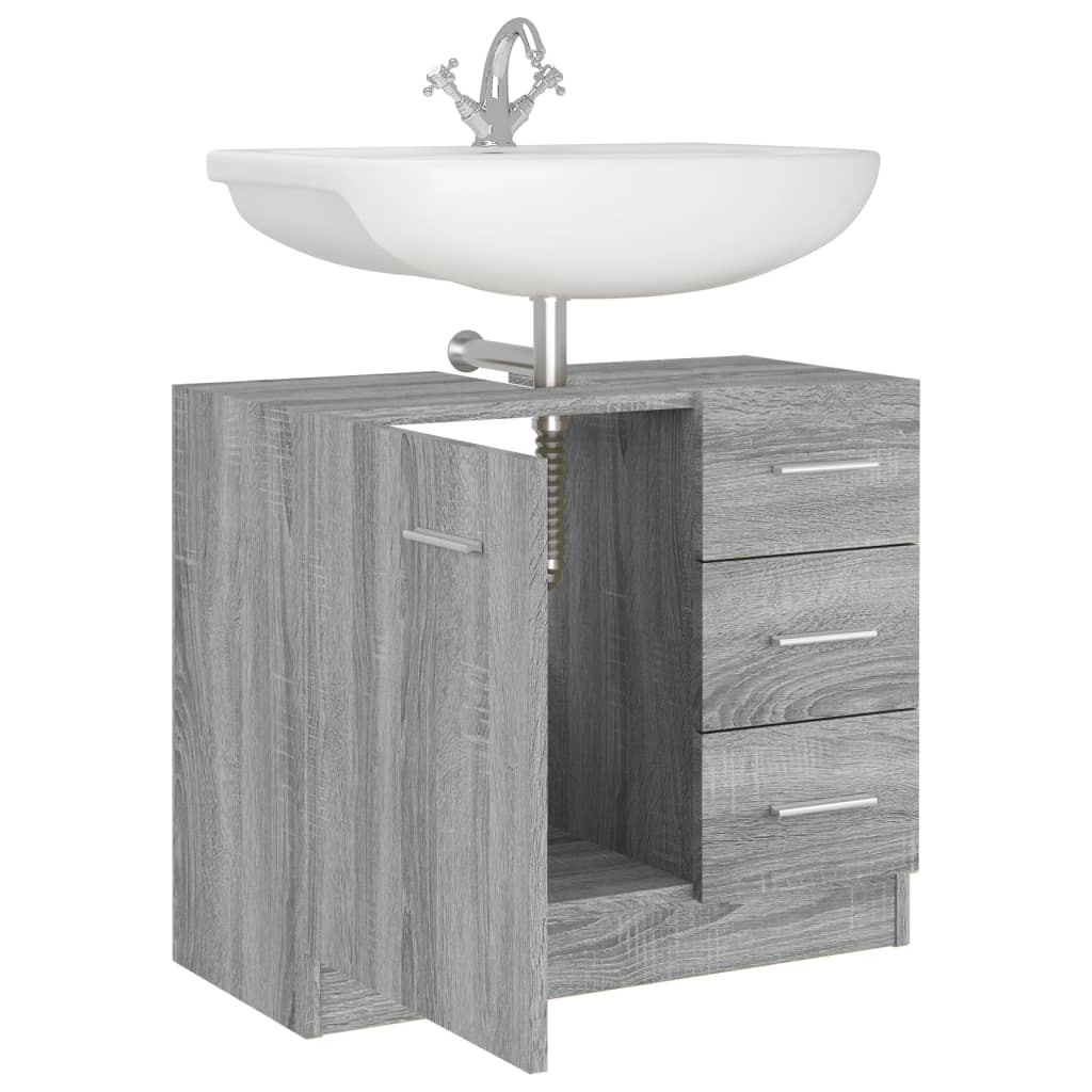 Meuble vasque gris Sonoma 63x30x54 cm en bois