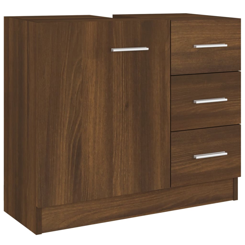 Meuble vasque aspect chêne marron 63x30x54 cm en bois