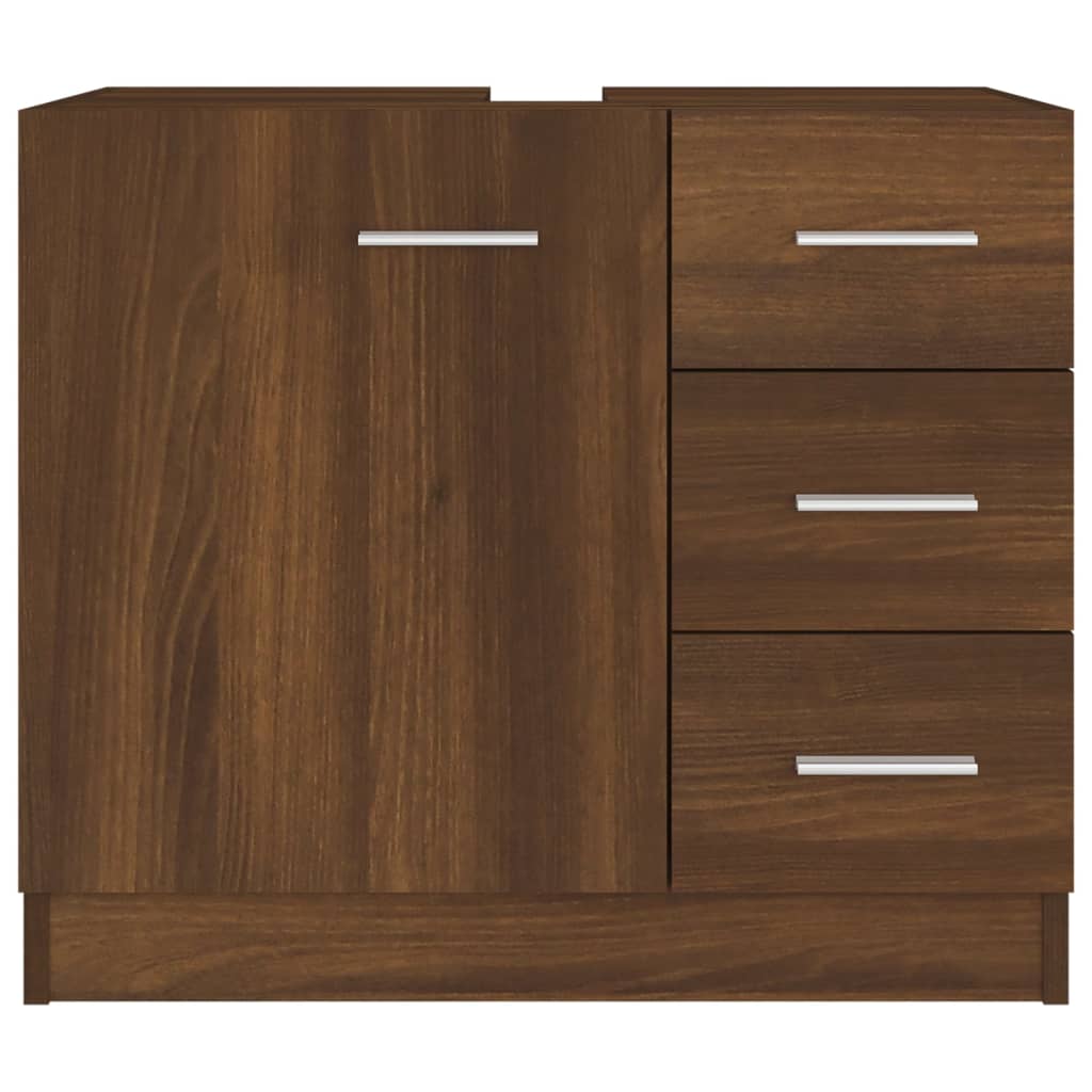 Meuble vasque aspect chêne marron 63x30x54 cm en bois