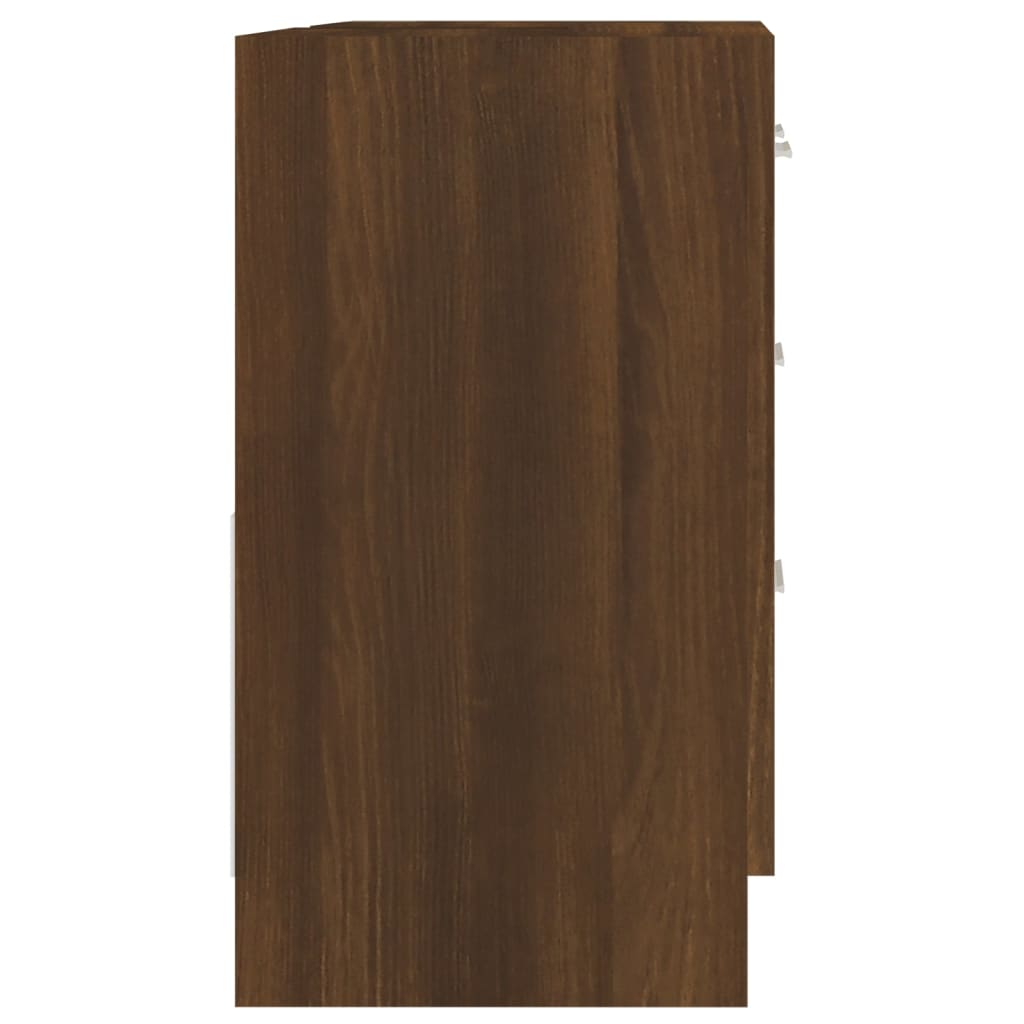 Meuble vasque aspect chêne marron 63x30x54 cm en bois