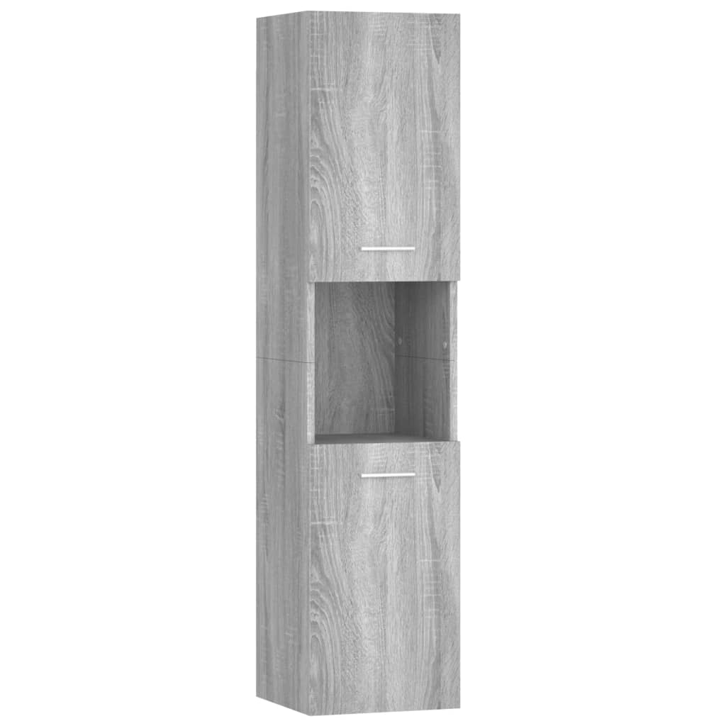 Meuble de salle de bain gris Sonoma 30x30x130 cm en bois