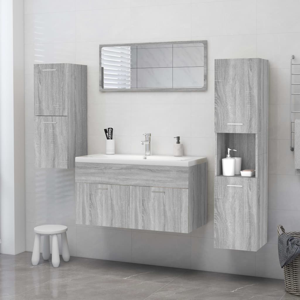 Meuble de salle de bain gris Sonoma 30x30x130 cm en bois