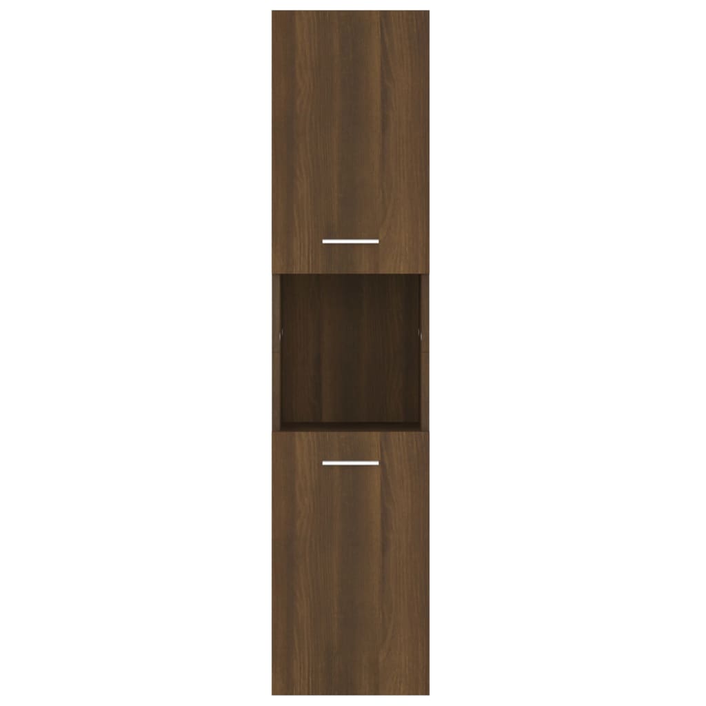 Meuble de salle de bain aspect chêne marron 30x30x130 cm matériau bois