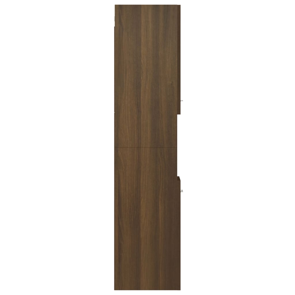 Meuble de salle de bain aspect chêne marron 30x30x130 cm matériau bois