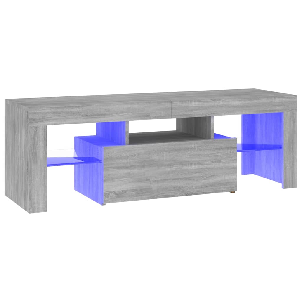 TV Cabinet with LED Lights Gray Sonoma 120x35x40 cm