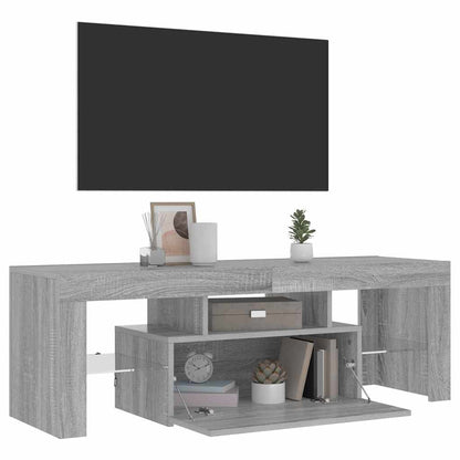 TV-Schrank mit LED-Leuchten Grau Sonoma 120x35x40 cm