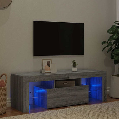 TV-Schrank mit LED-Leuchten Grau Sonoma 120x35x40 cm