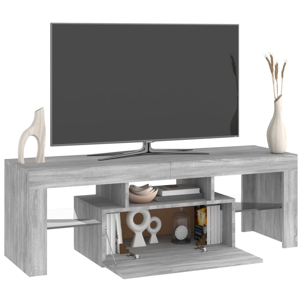 TV Cabinet with LED Lights Gray Sonoma 120x35x40 cm