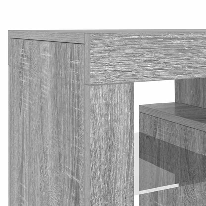 TV-Schrank mit LED-Leuchten Grau Sonoma 120x35x40 cm