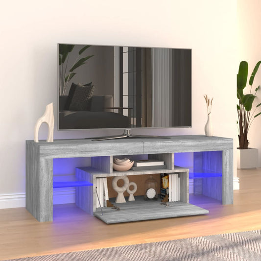 TV Cabinet with LED Lights Gray Sonoma 120x35x40 cm