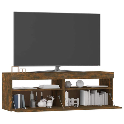 TV-Schrank mit LED-Leuchten Räuchereiche 120x35x40 cm