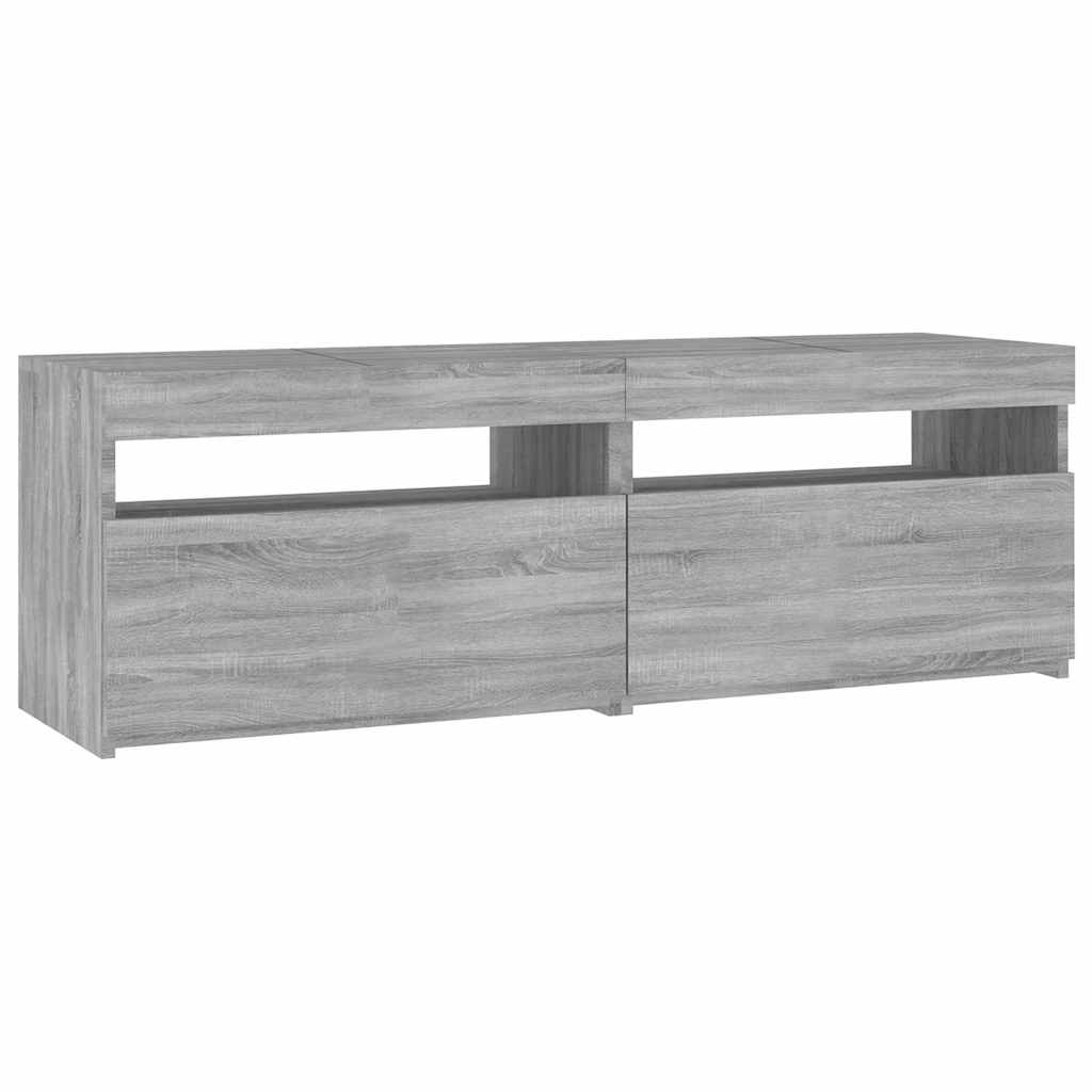 TV-Schrank mit LED-Leuchten Grau Sonoma 120x35x40 cm