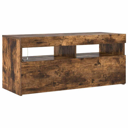 TV-Schrank mit LED-Leuchten Räuchereiche 90x35x40 cm