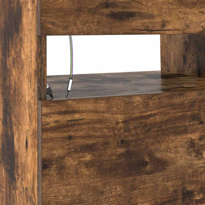 TV-Schrank mit LED-Leuchten Räuchereiche 90x35x40 cm