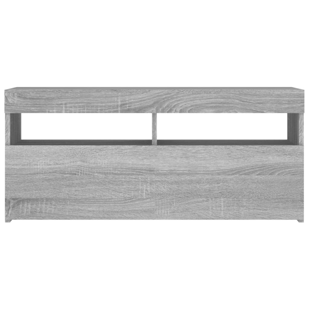TV Cabinet with LED Lights Gray Sonoma 90x35x40 cm