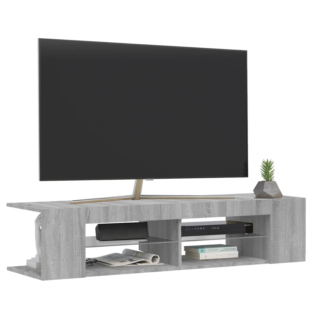 TV Cabinet with LED Lights Gray Sonoma 135x39x30 cm