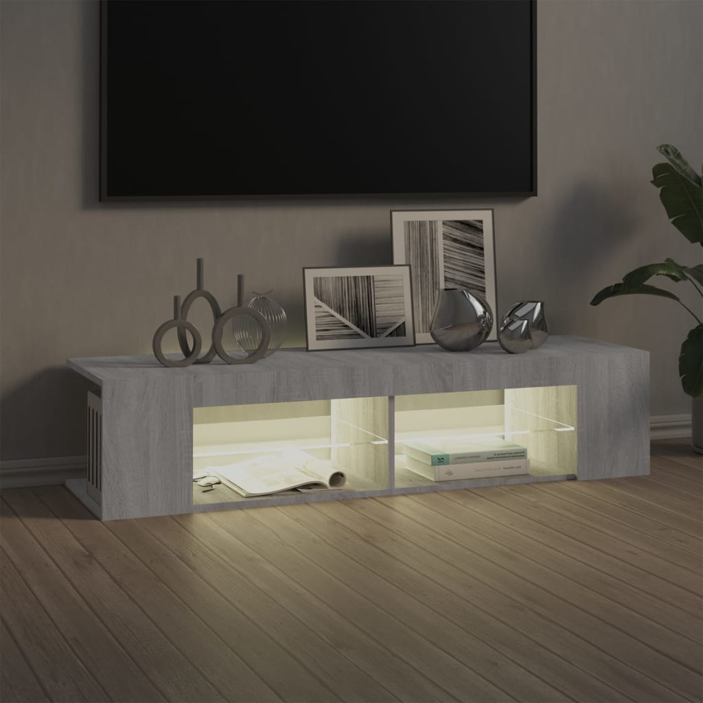 TV Cabinet with LED Lights Gray Sonoma 135x39x30 cm