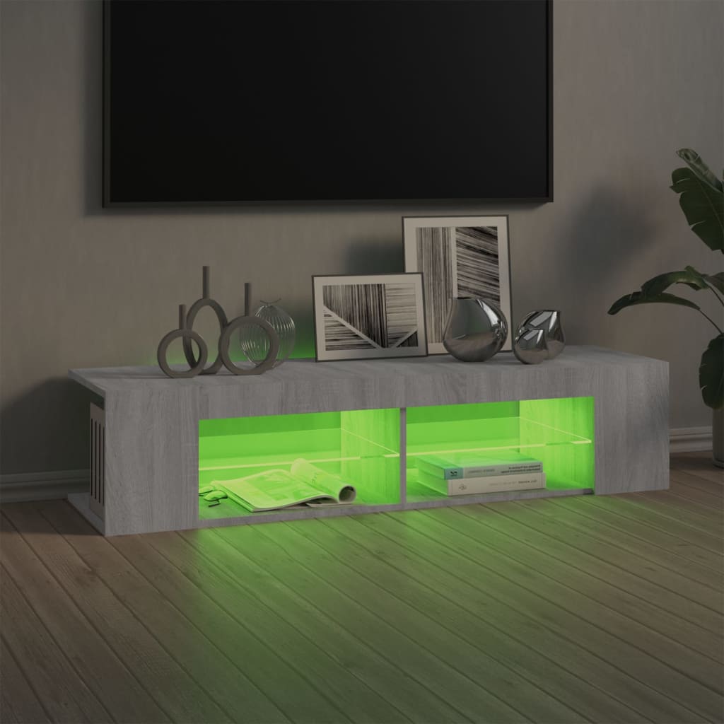 TV Cabinet with LED Lights Gray Sonoma 135x39x30 cm