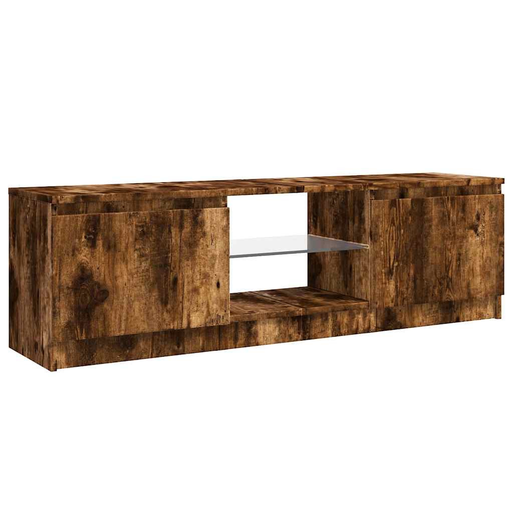 TV-Schrank mit LED-Leuchten Räuchereiche 120x30x36 cm