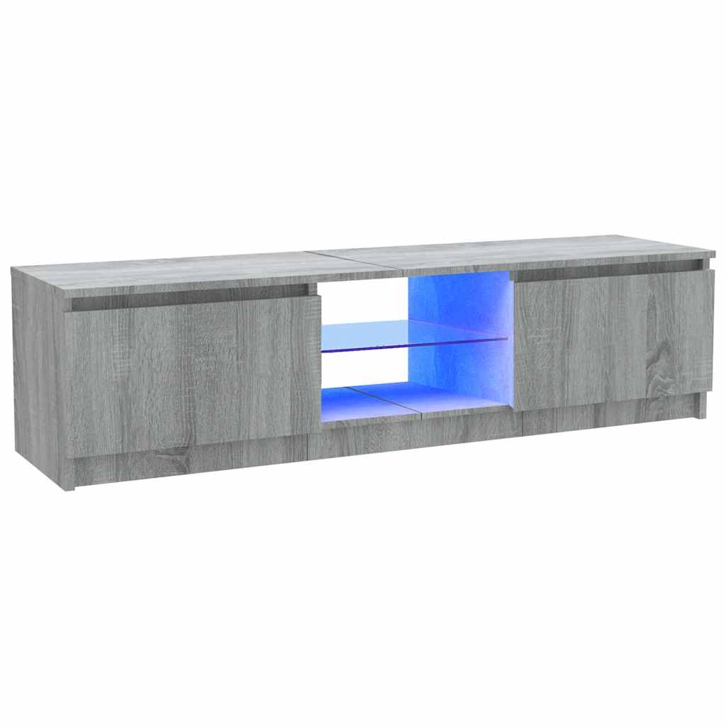 TV-Schrank mit LED-Leuchten Grau Sonoma 120x30x36 cm