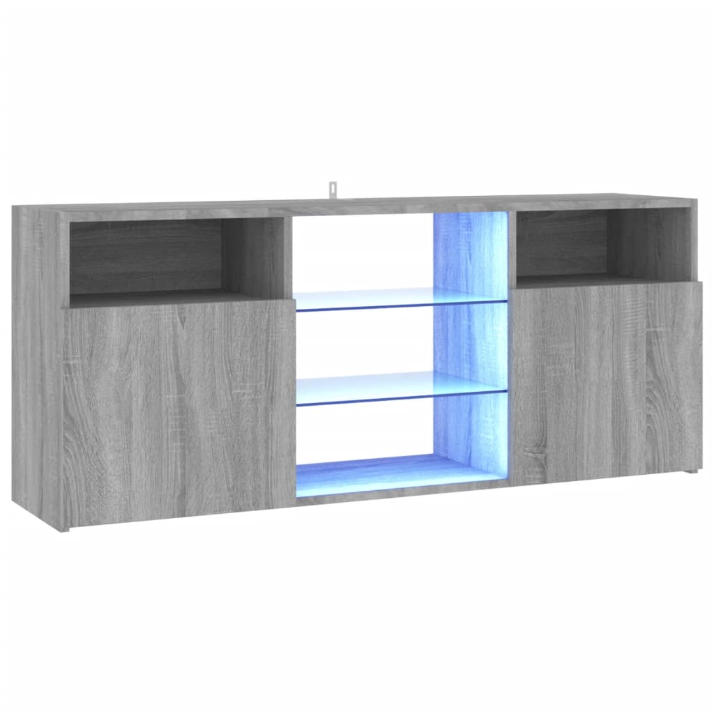 TV Cabinet with LED Lights Gray Sonoma 120x30x50 cm