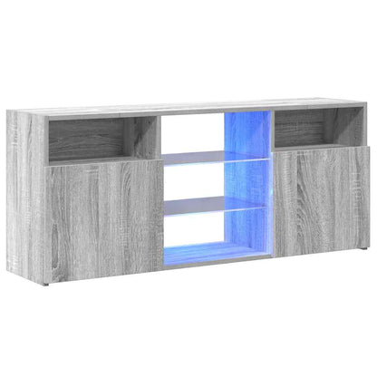 TV-Schrank mit LED-Leuchten Grau Sonoma 120x30x50 cm