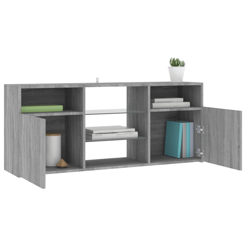 TV Cabinet with LED Lights Gray Sonoma 120x30x50 cm