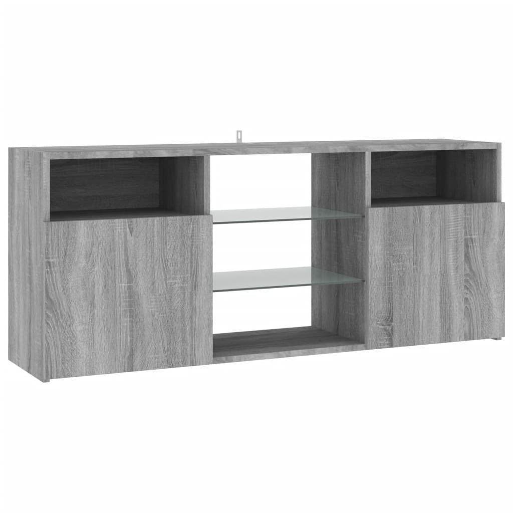 TV Cabinet with LED Lights Gray Sonoma 120x30x50 cm
