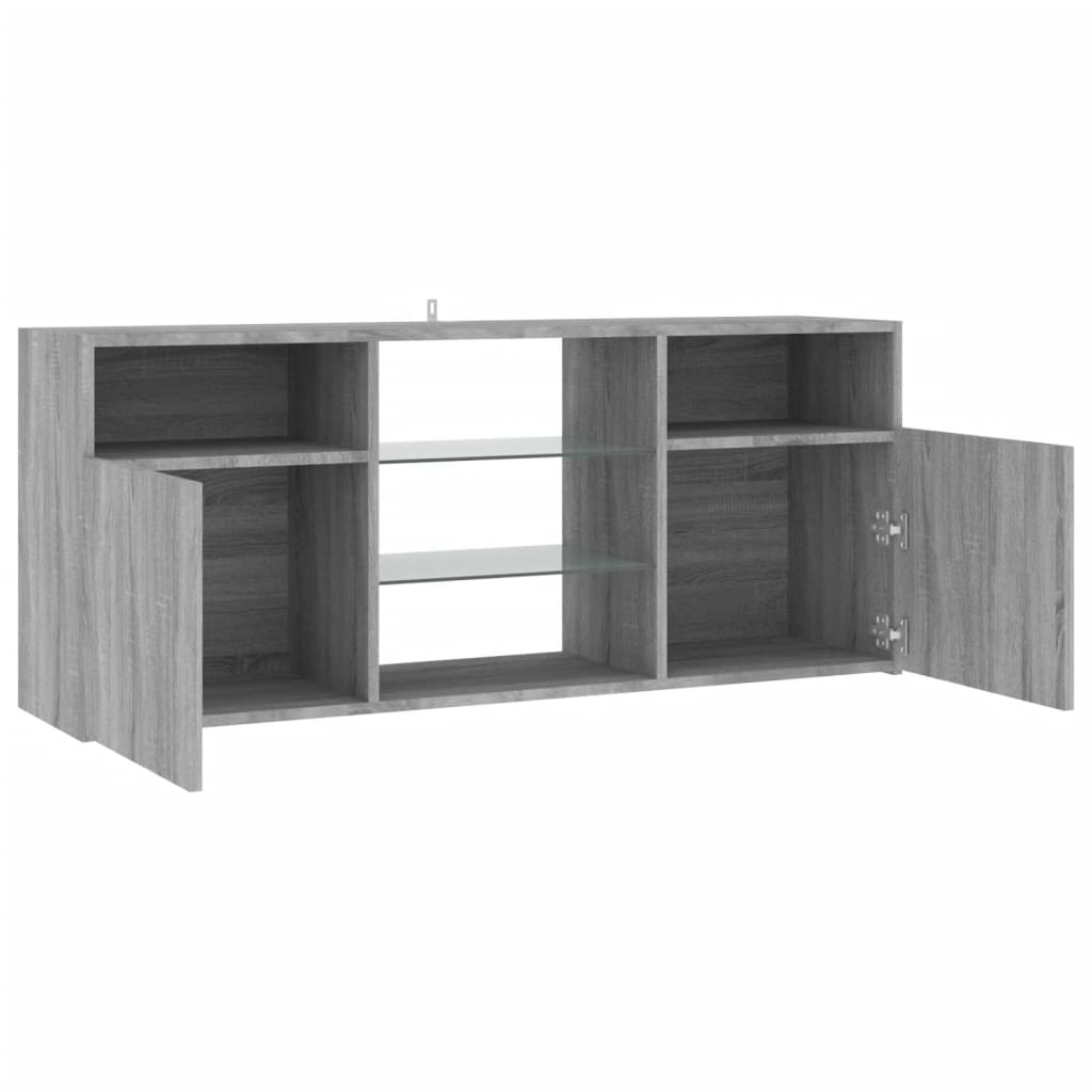 TV Cabinet with LED Lights Gray Sonoma 120x30x50 cm