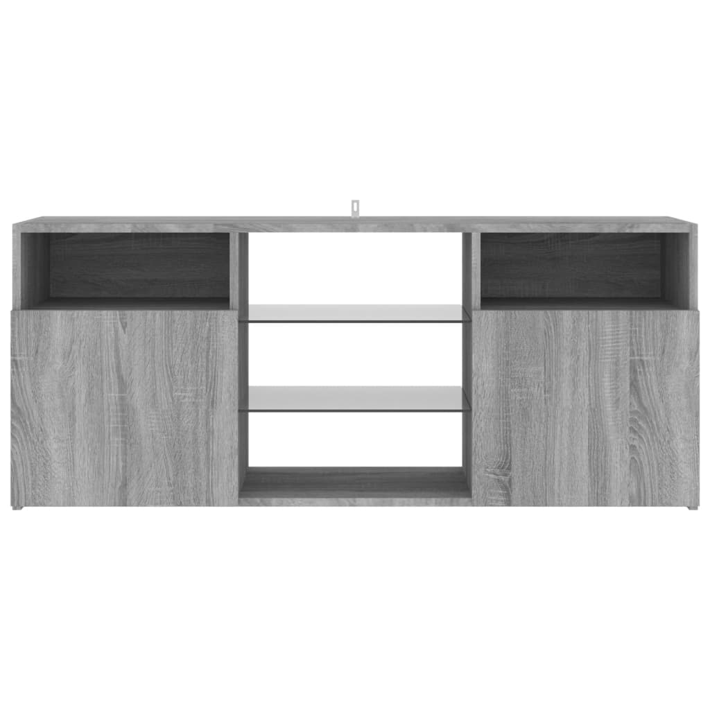 TV Cabinet with LED Lights Gray Sonoma 120x30x50 cm