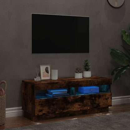 TV-Schrank mit LED-Leuchten Räuchereiche 100x35x40 cm