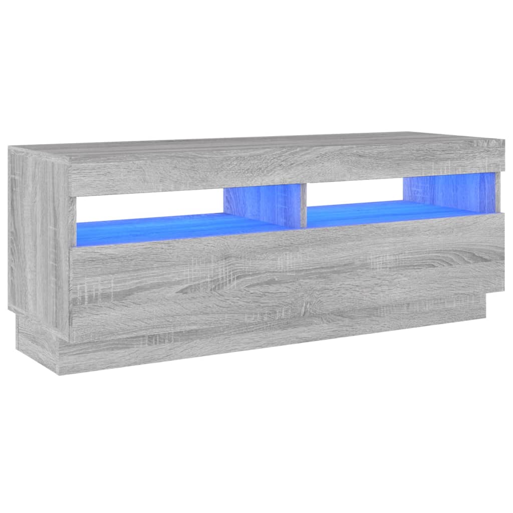 TV Cabinet with LED Lights Gray Sonoma 100x35x40 cm