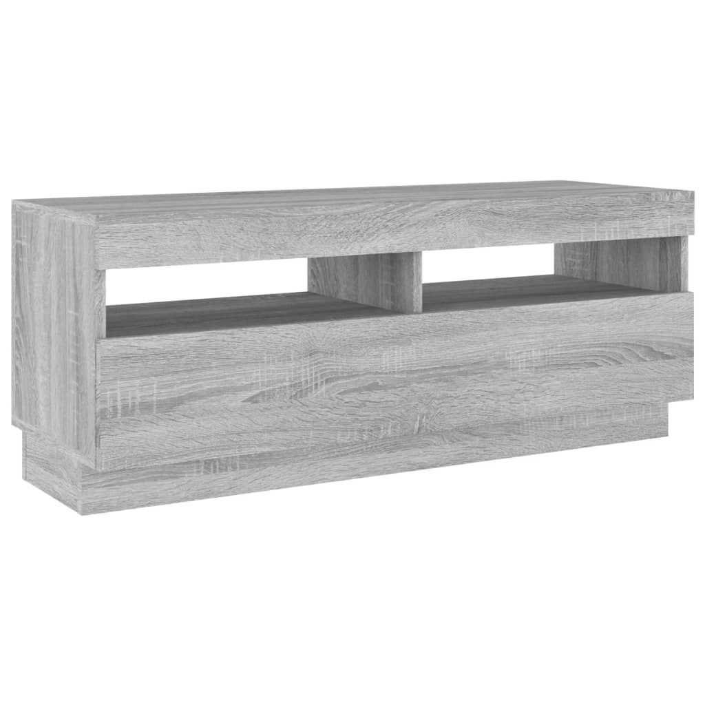 TV Cabinet with LED Lights Gray Sonoma 100x35x40 cm