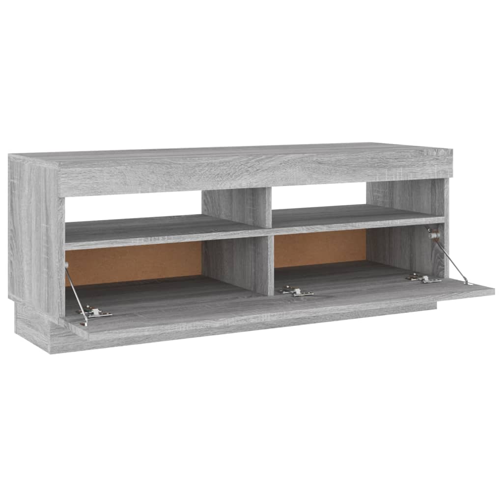 TV Cabinet with LED Lights Gray Sonoma 100x35x40 cm