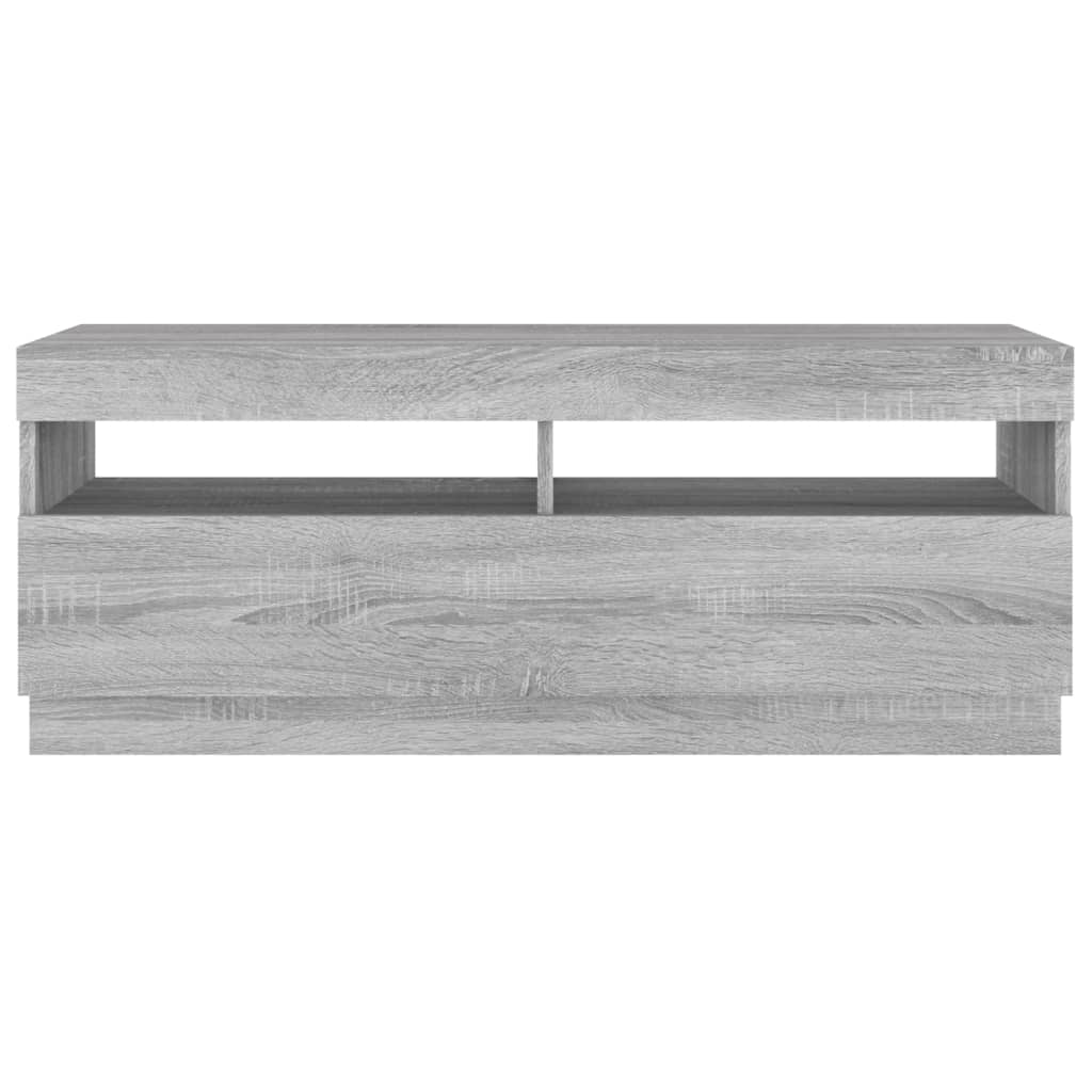 TV Cabinet with LED Lights Gray Sonoma 100x35x40 cm