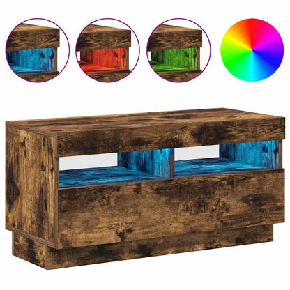 TV-Schrank mit LED-Leuchten Räuchereiche 80x35x40 cm